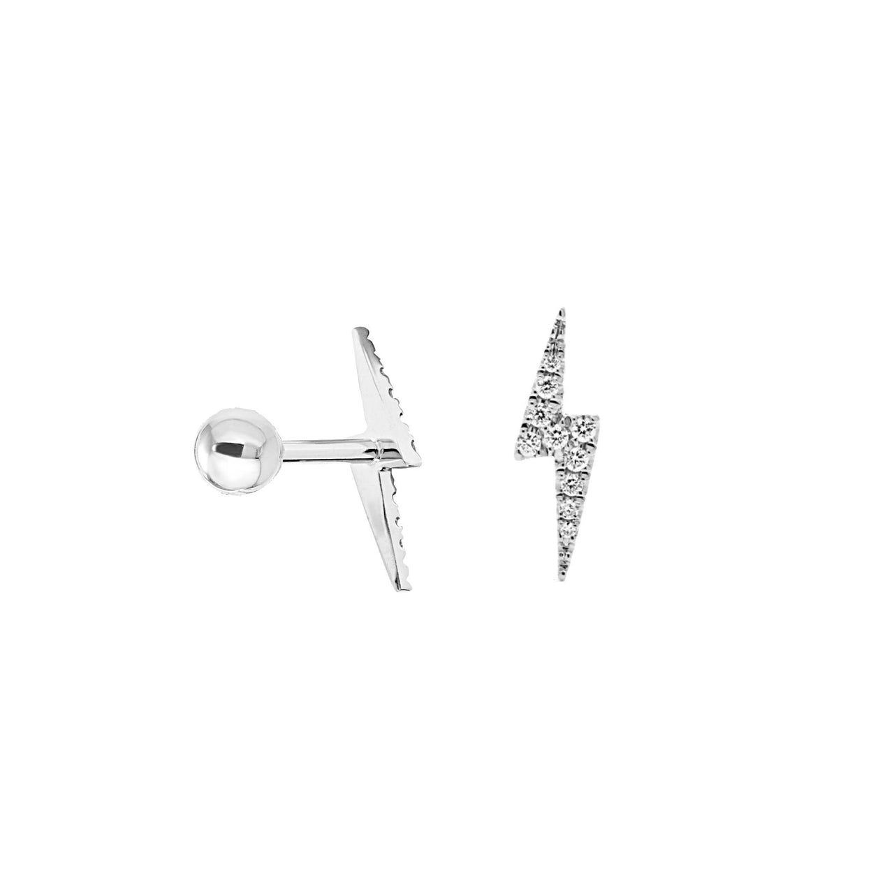 Lighting Bolt Screw Flat Back Earring -