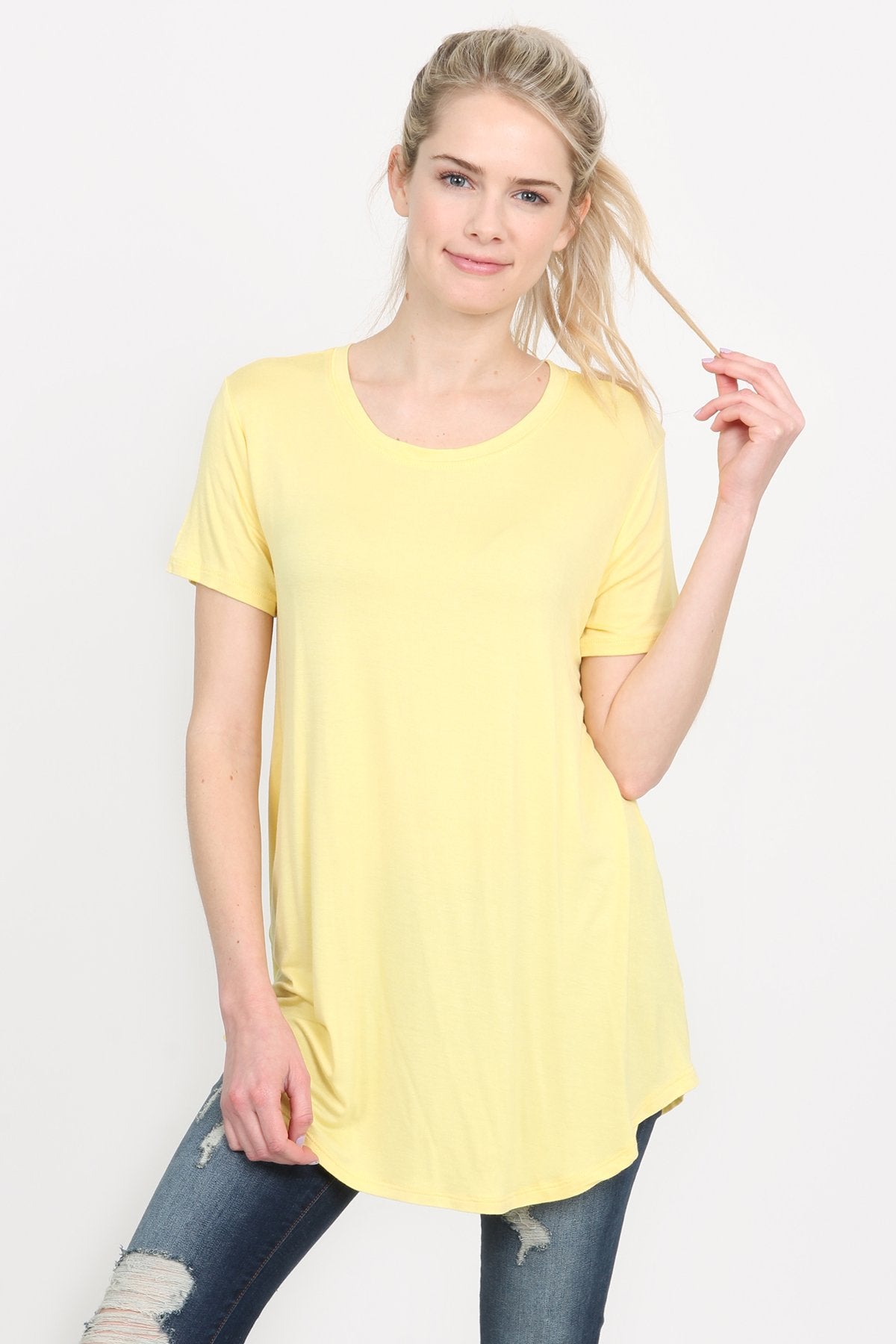 Riah Fashion - Premium Rayon Short Sleeve Top - 12 COLORS -