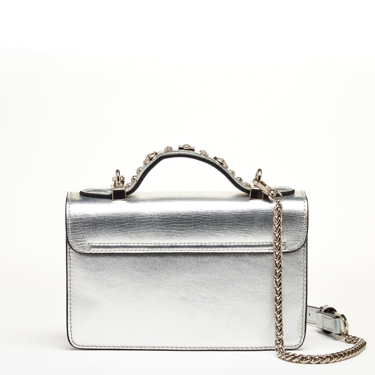 The Hollywood Leather Crossbody Bag Silver -