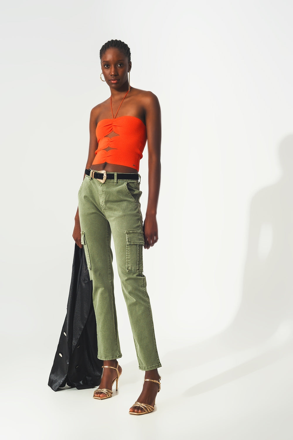 Q2 - Ruched Top in Orange - 1 COLOR -