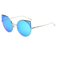 Thumbnail for Dublin | CA03 - Women Mirrored Lens Round Cat Eye Sunglasses - 6 COLORS -