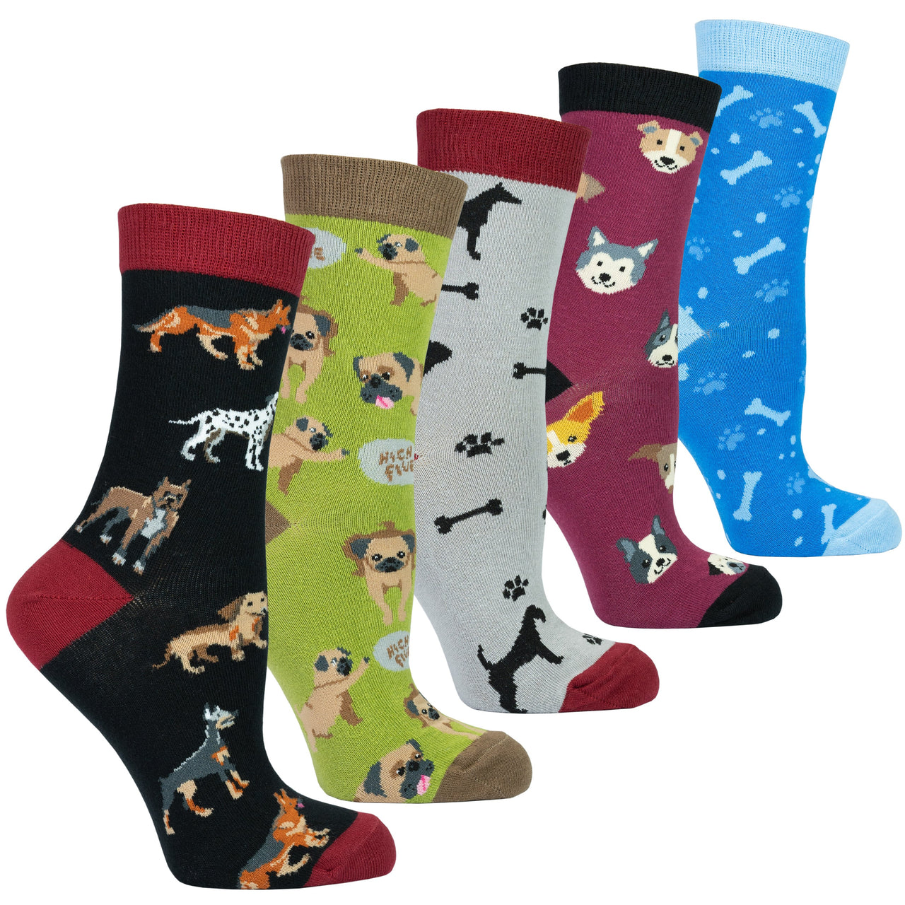 Women's Cute Dogs Socks Set - 5 PACK -