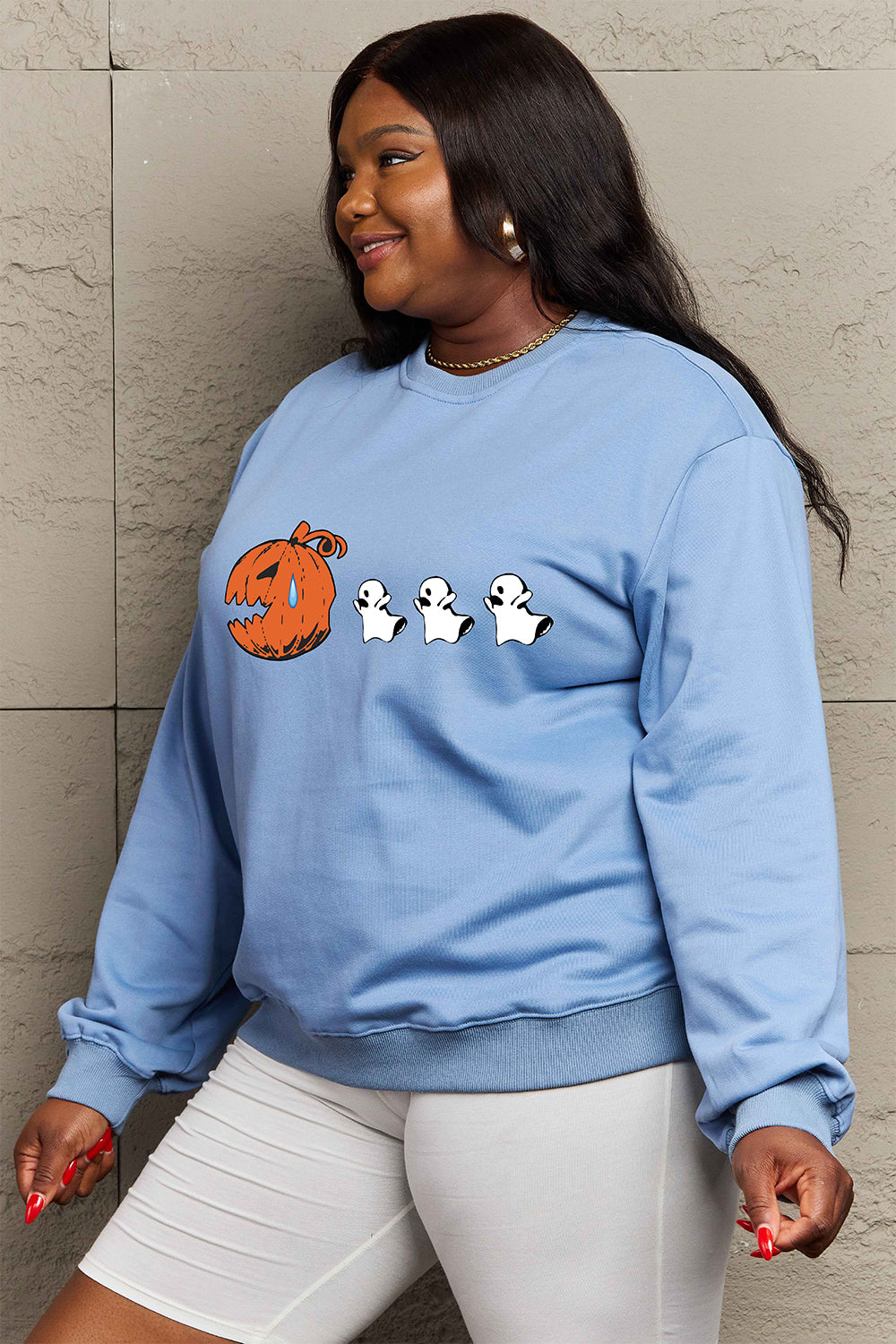 Simply Love Full Size Graphic Dropped Shoulder Sweatshirt - S THRU 3XL - T - 2 COLORS -