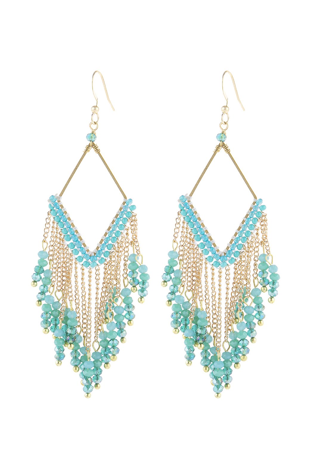 Riah Fashion - Dangle Beaded Earrings - 4 COLORS -