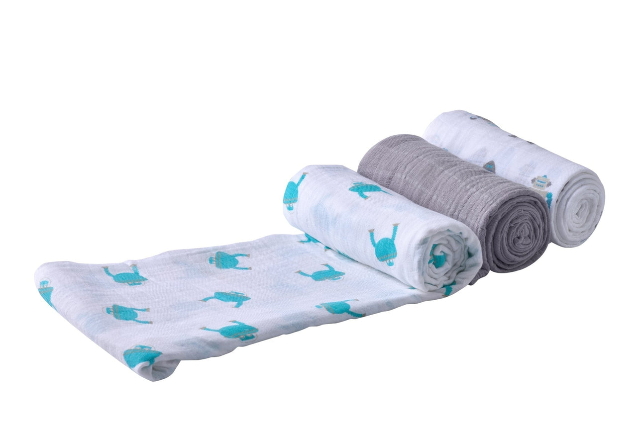 Newcastle - Space Robot Cotton Muslin Swaddle -