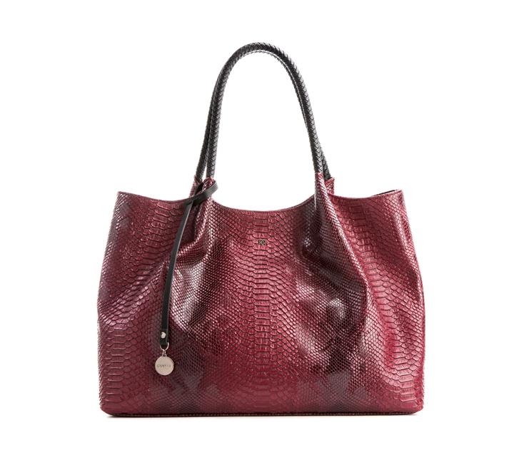 GUNAS NEW YORK - Naomi - Snake Red Vegan Leather Tote Bag - 1 COLOR -