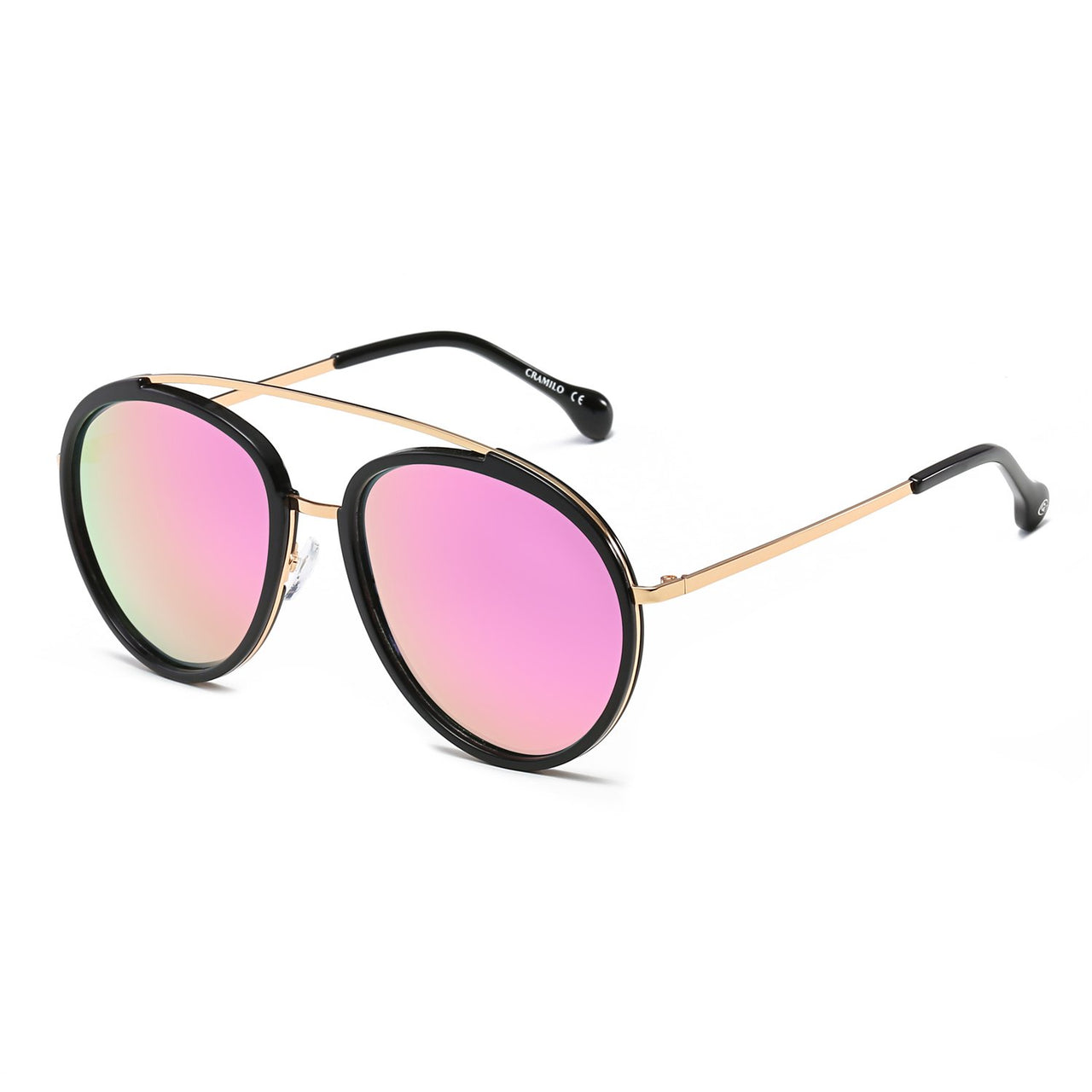 Farmindale | CA13 - Polarized Circle Round Brow-Bar Fashion Sunglasses - 6 COLORS -