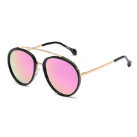 Thumbnail for Farmindale | CA13 - Polarized Circle Round Brow-Bar Fashion Sunglasses - 6 COLORS -