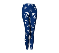 Thumbnail for Summer Ties - Anchor Pinwheel Leggings - Navy - 1 COLOR -