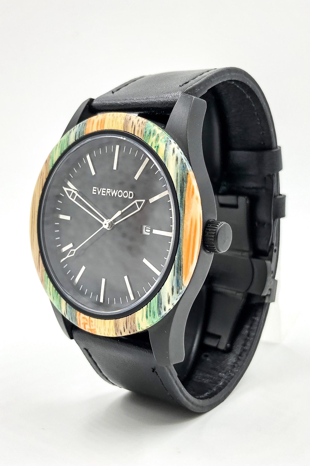 Everwood - Inverness - Multi Bamboo & Black Leather -