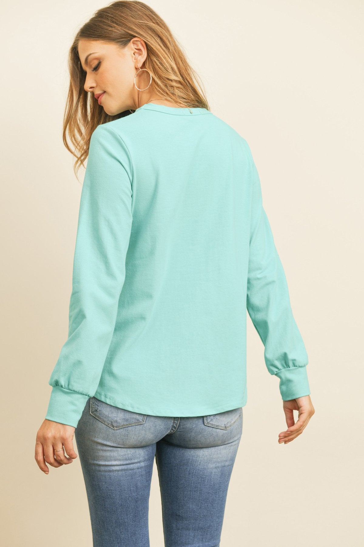 Riah Fashion - Long Sleeve Round Neck Solid Top - 17 COLORS -