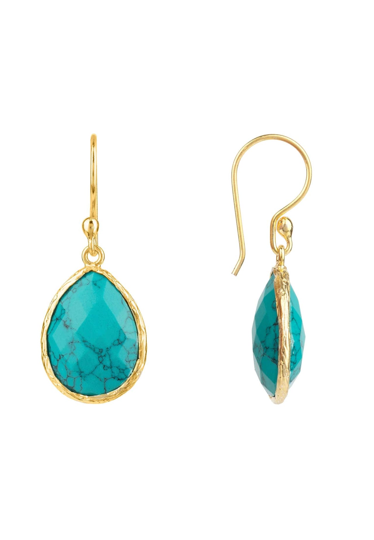 LATELITA - Petite Drop Earrings Arizona Turquoise Gold -