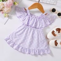 Thumbnail for Printed Frill Trim Ruffle Hem Dress - T - 5 SIZES - 3 COLORS -