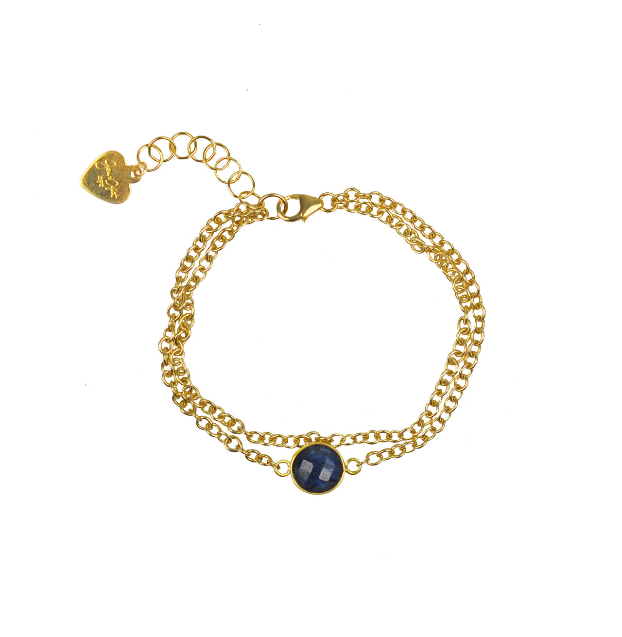 Gena Myint - Lapis Lazuli Vermeil Double Chain Bracelet -