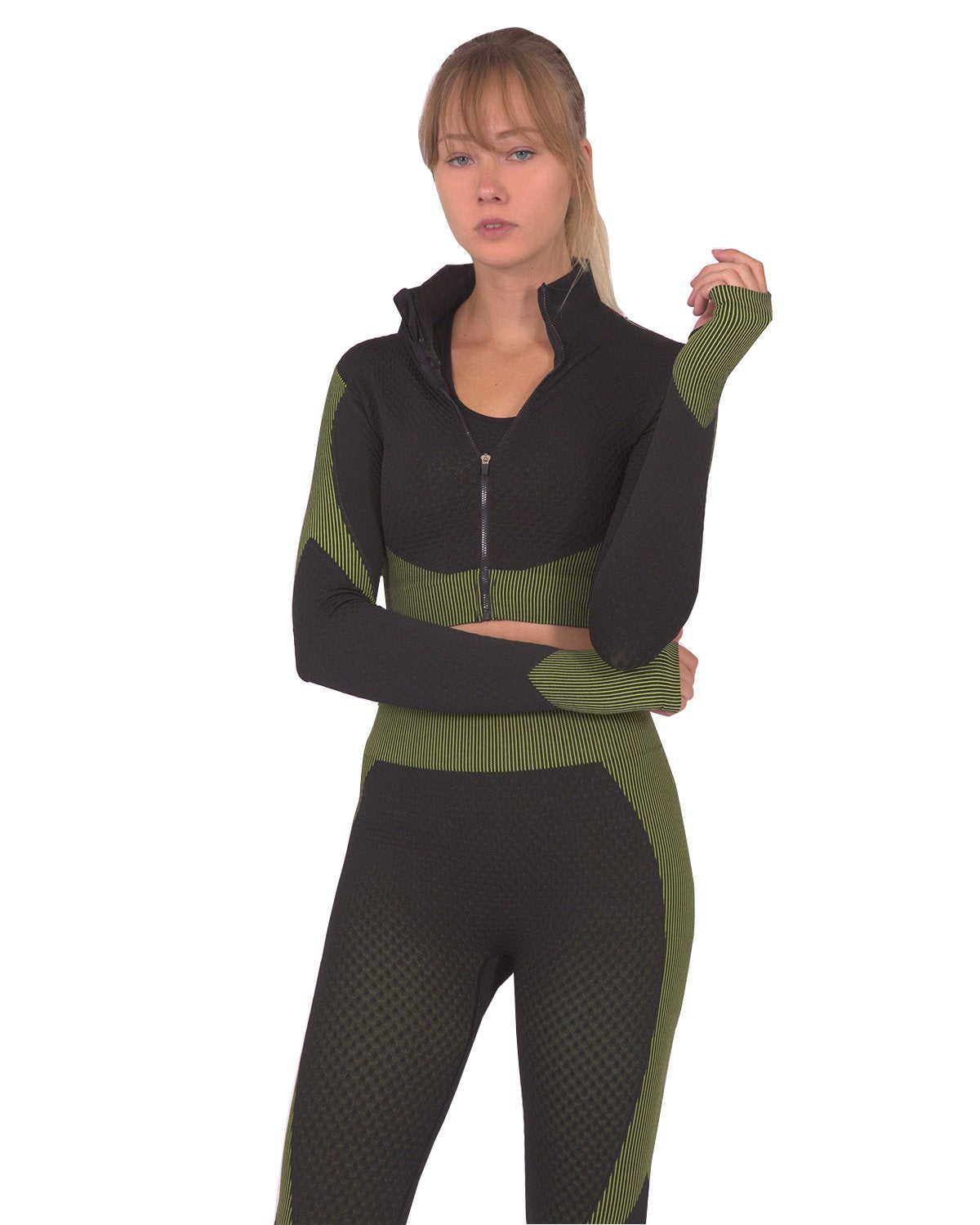 Savoy - Trois Seamless Sports Jacket - Black With Green - 1 COLOR -