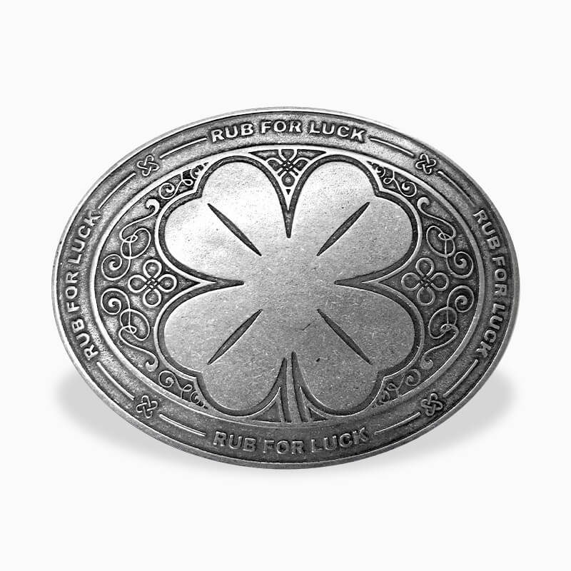 Rub for Luck - Four Leaf Clover - Belt buckle - BEER HOLDER -