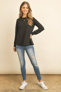 Thumbnail for Riah Fashion - Long Sleeve Round Neck Solid Top - 17 COLORS -