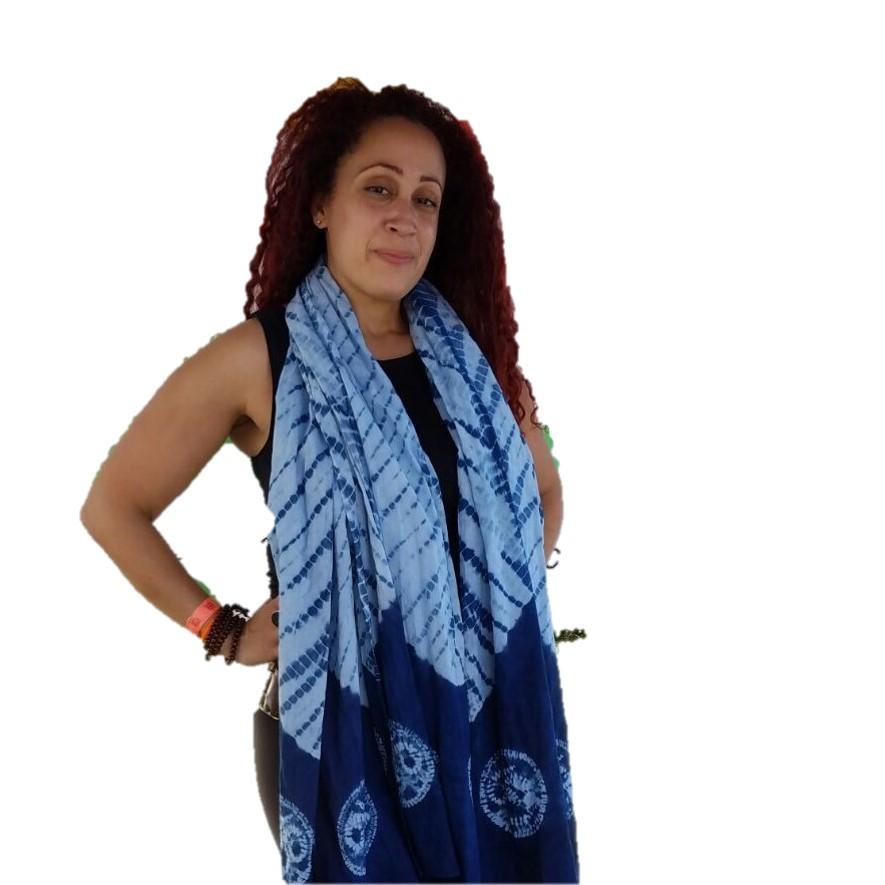 OMSutra - Savasana Indigo Dyed Long Scarf for Mothers Day Gifts - 1 COLOR -