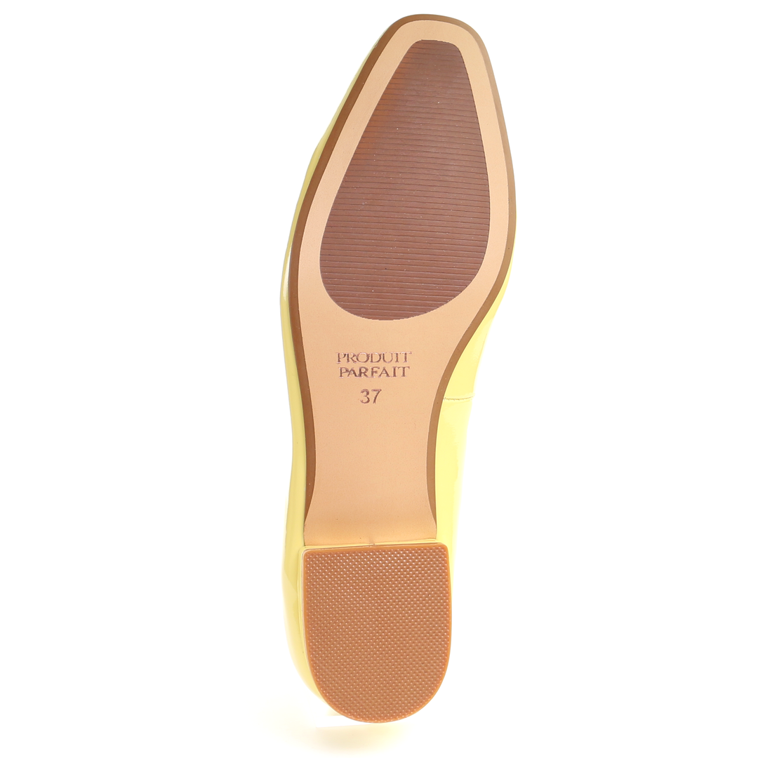 Patent Leather Square Toe Ballerina (Yellow)