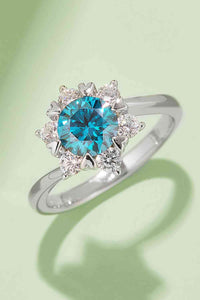 Thumbnail for 1 Carat Moissanite 925 Sterling Silver Cluster Ring