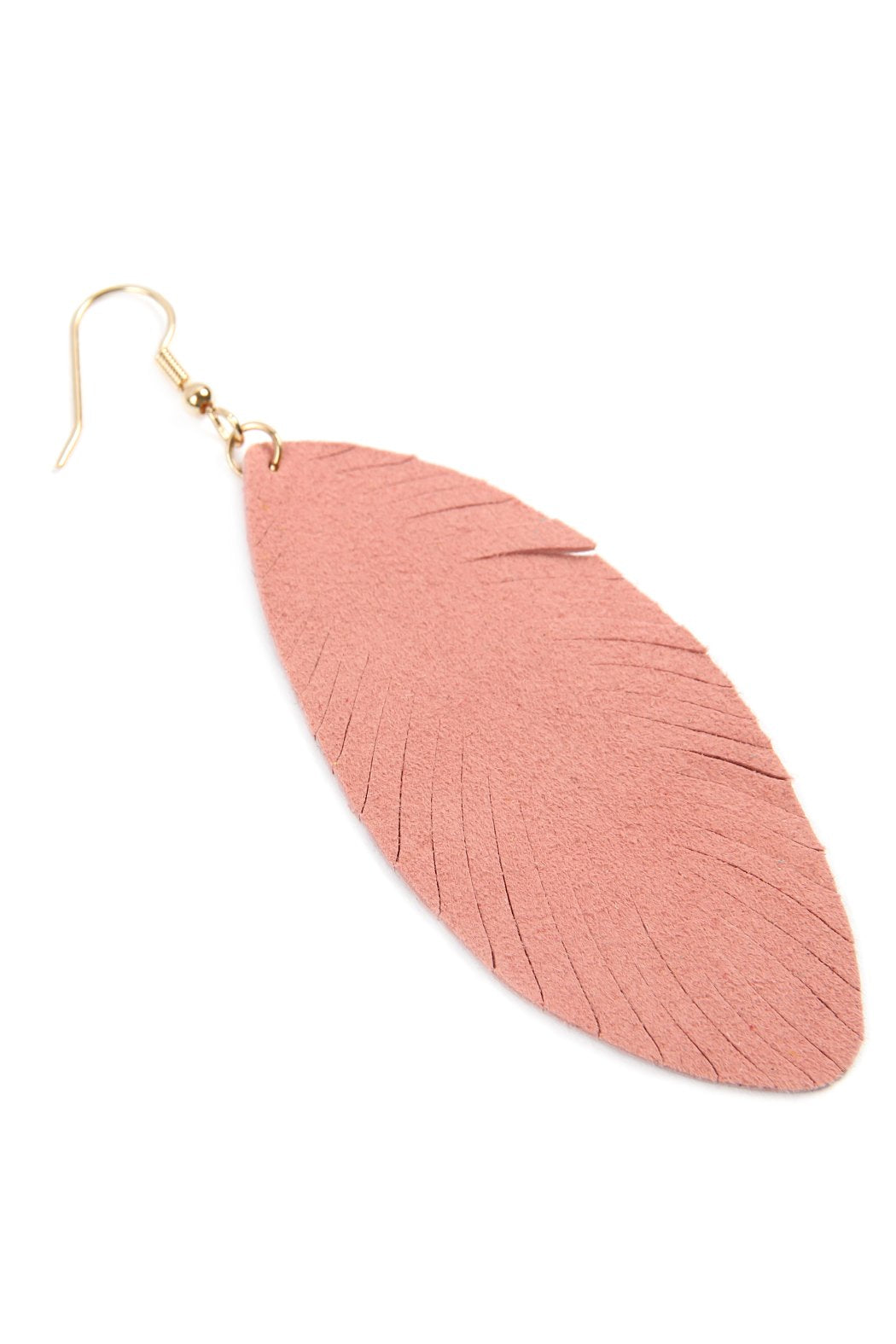 Fringe Leaf Leather Drop Earring - 8 COLORS -