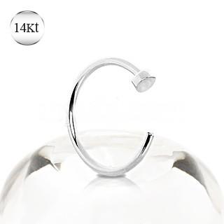 14Kt White Gold Nose Hoop Ring -