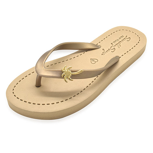 SAND BY SAYA N.Y. - Gold Palm Tree - Studs Flat Flip Flops Sandals - 4 COLORS -