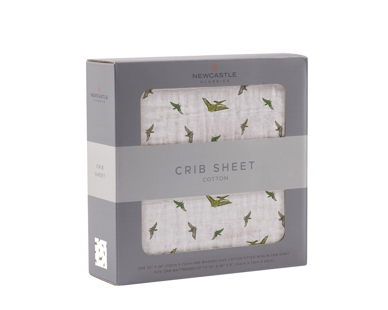 Newcastle - Pteranodon Cotton Muslin Crib Sheet -