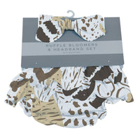 Thumbnail for Newcastle - Animal Print Ruffle Bamboo Bloomer Headband Set - 1 COLOR -