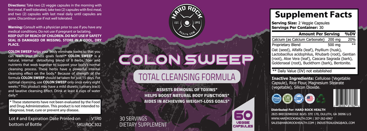 Colon Sweep - Colon Cleanse and Body Detox (60 Capsules)