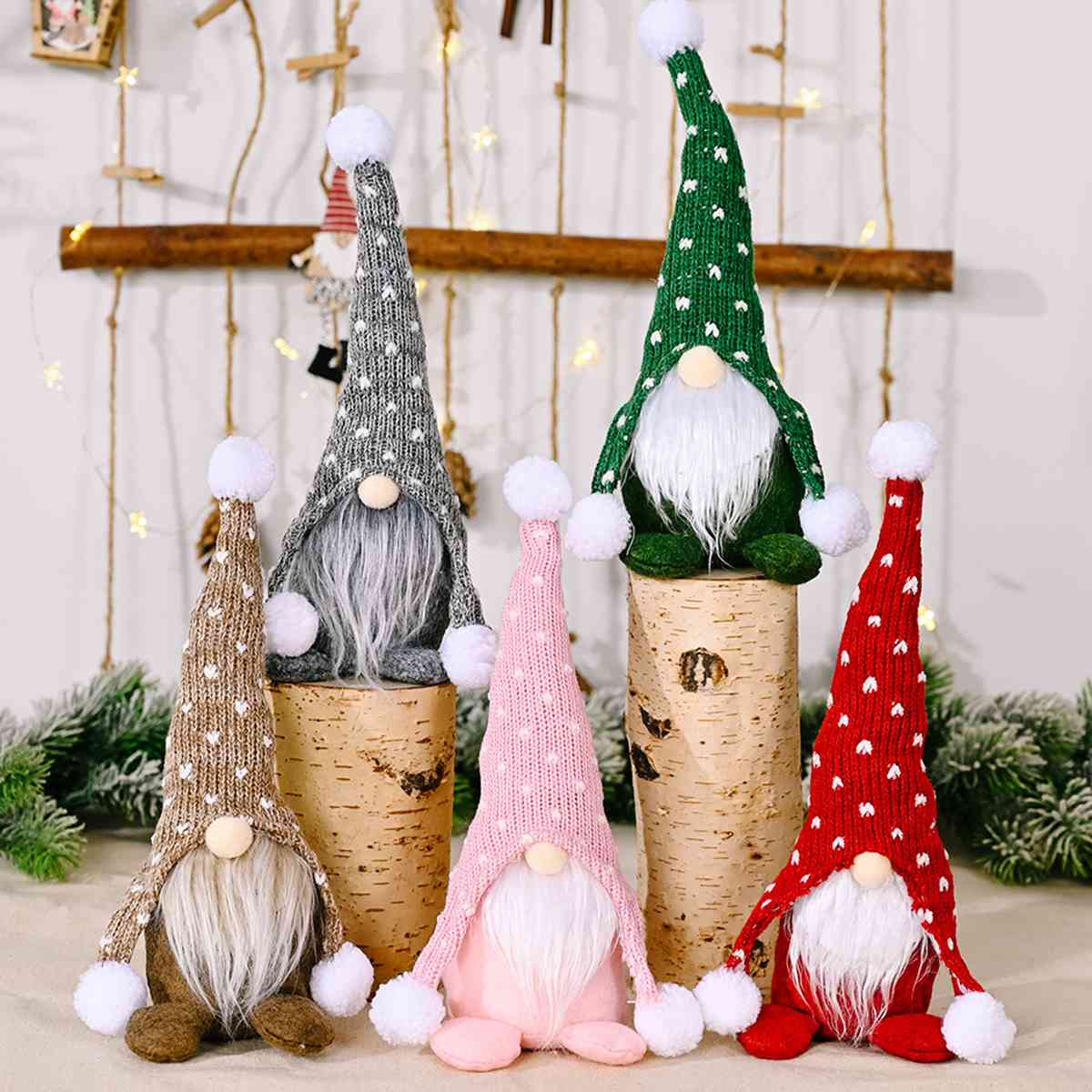 Pom-Pom Trim Christmas Gnomes - 10.6" - [5-10 DAY DELIVERY] - T - 5 COLORS -