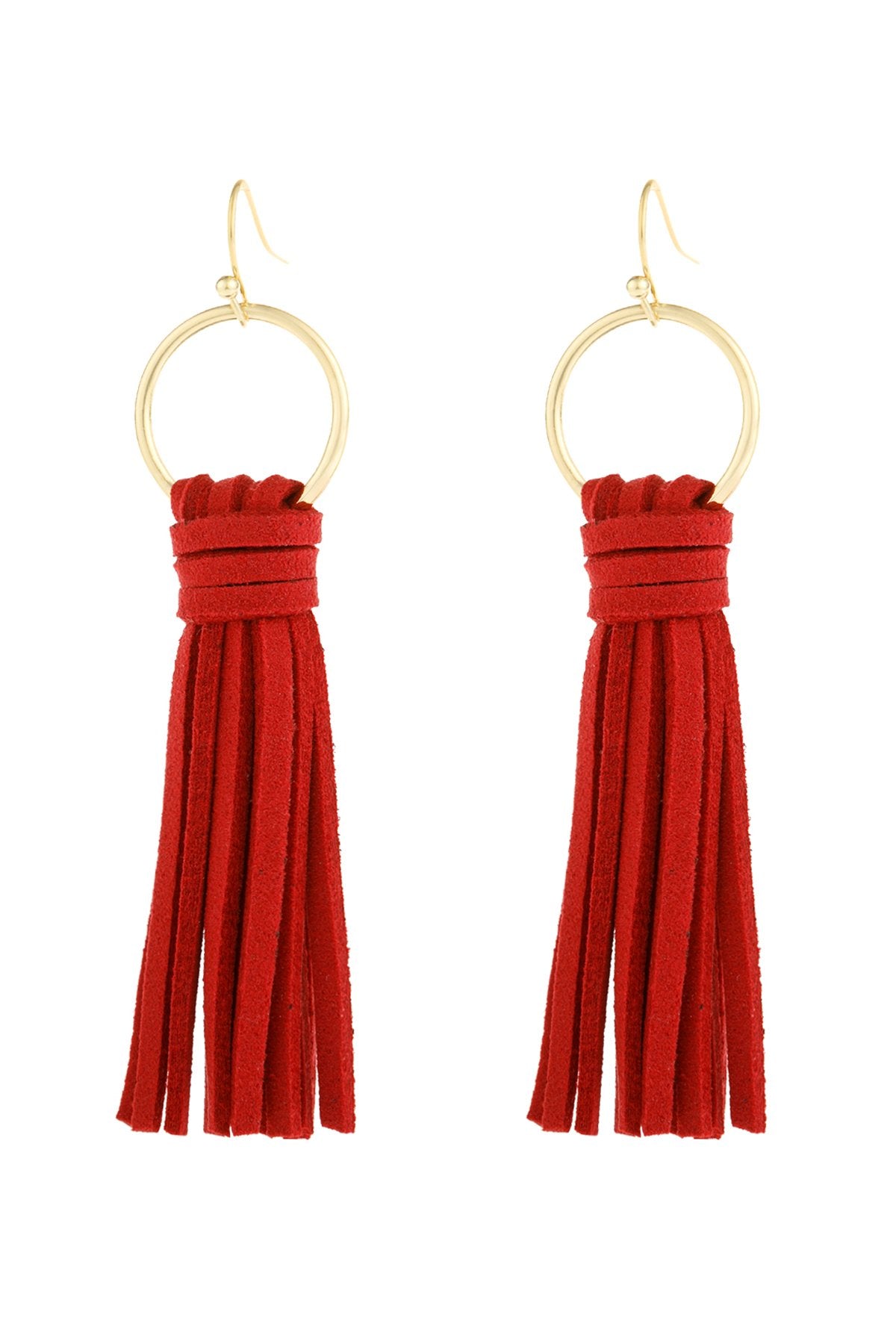 Riah Fashion - Leather Tassel Earrings - 14 COLORS -