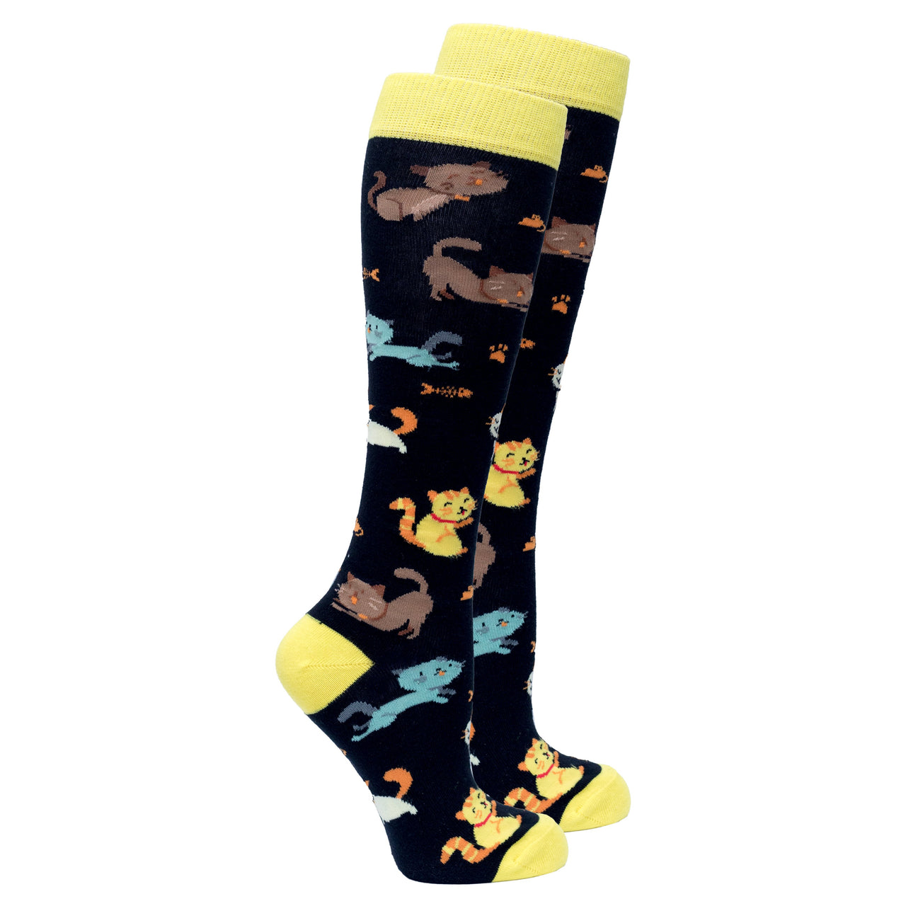 Women's Cute Cats Knee High Socks Set - 5 PACK -