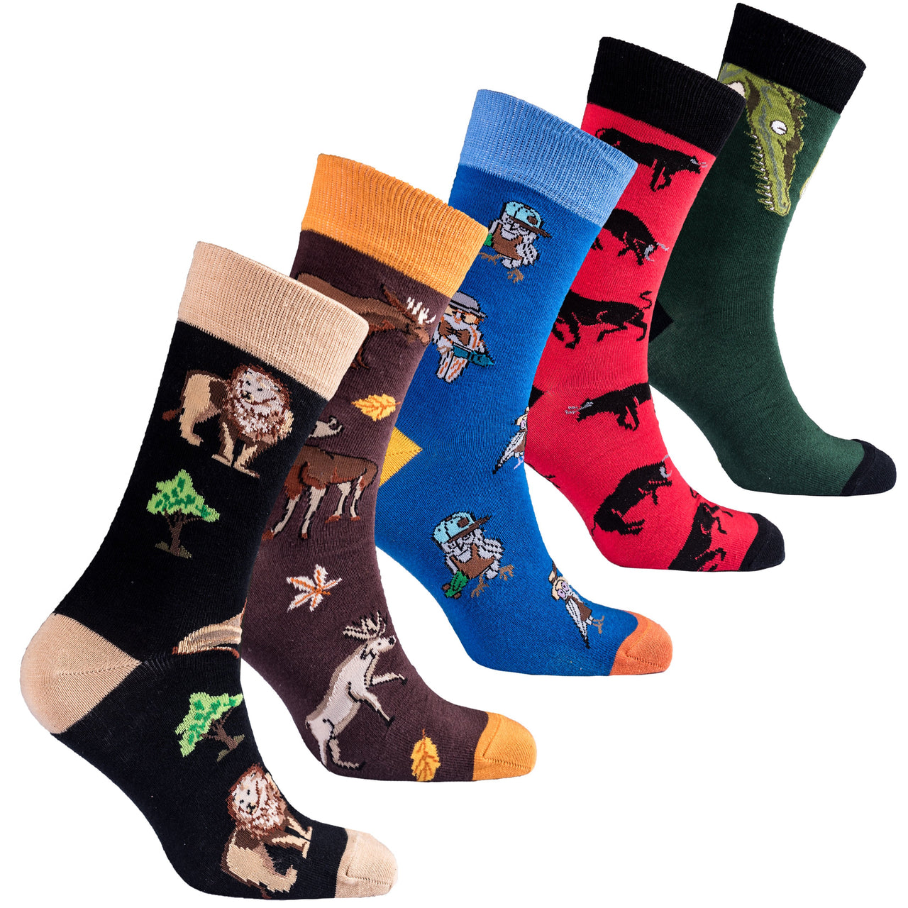 Men's Animal Kingdom Socks - 5 PACK -