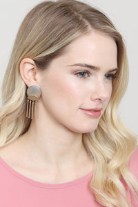 Thumbnail for Wood Disc Dangle Earrings - 7 COLORS -