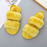 Thumbnail for Faux Fur Open Toe Slippers - T - 10 COLORS/PATTERNS -