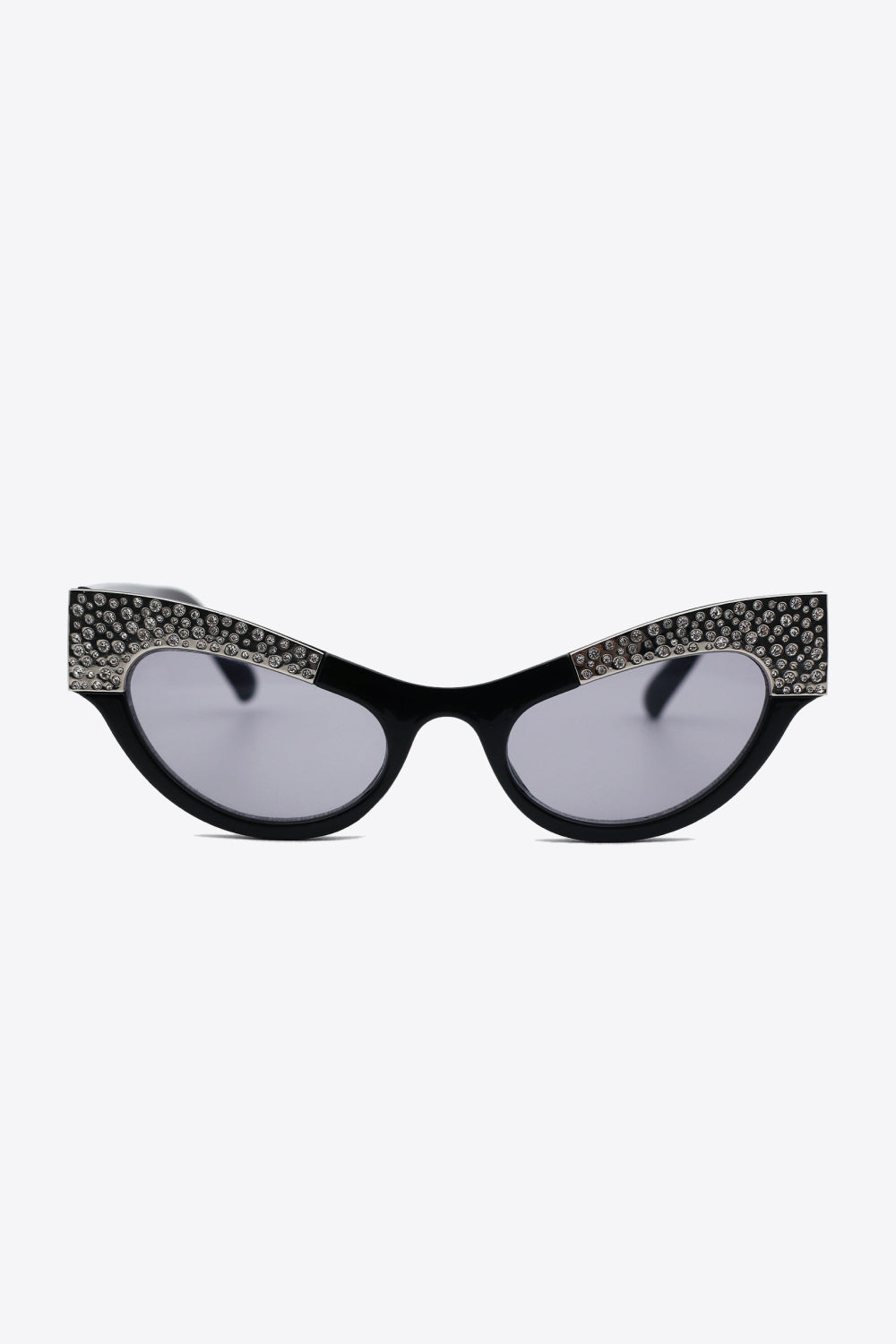 UV400 Rhinestone Trim Cat-Eye Sunglasses - T - 2 COLORS -