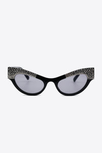 Thumbnail for UV400 Rhinestone Trim Cat-Eye Sunglasses - T - 2 COLORS -