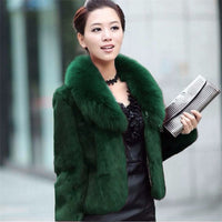 Thumbnail for Sharon Tatem - Women Furry Short Faux Fox Fur Collar Jacket Overcoat - 7 COLORS -