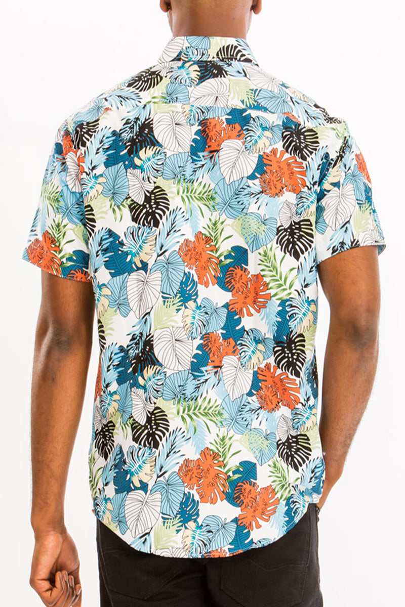 WEIV - Digital Print Hawaiian Short Sleeve Shirt -