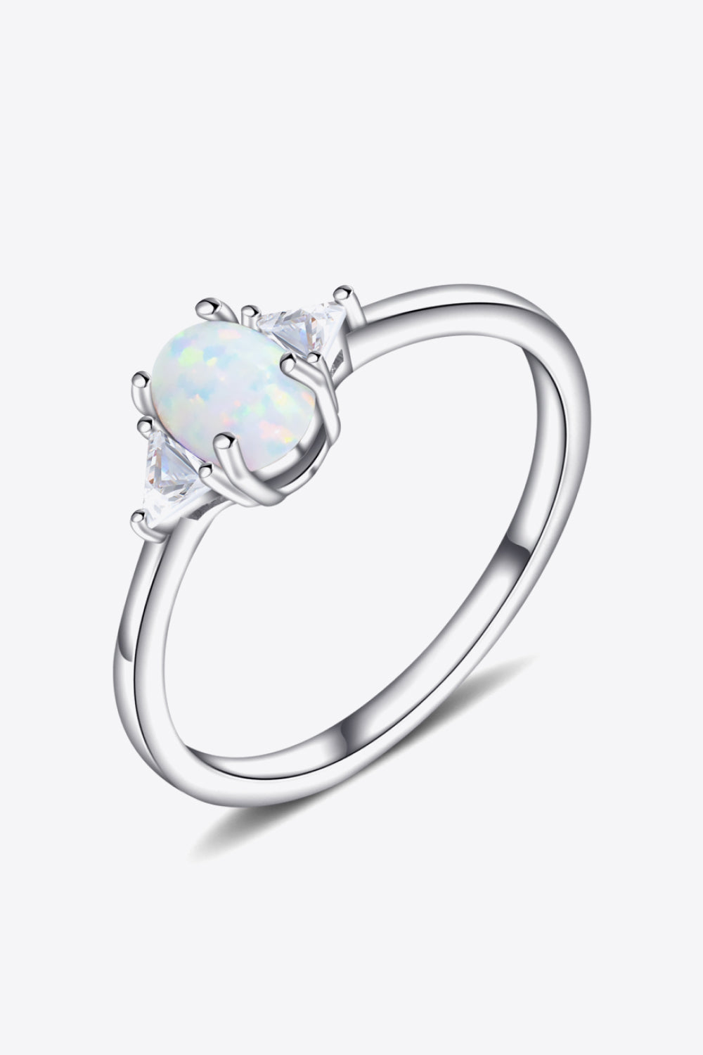 Contrast 925 Sterling Silver Opal Ring - T - SIZES 6 THRU 9 - 4 COLORS -