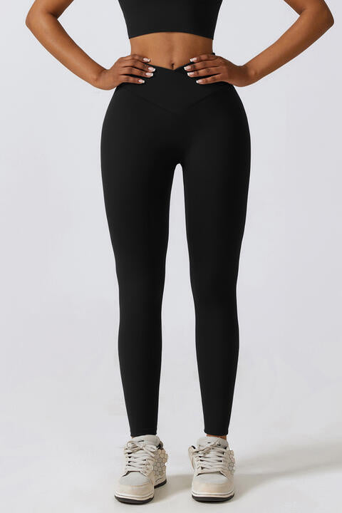 V-Waistband Sports Leggings - T - 4 COLORS -