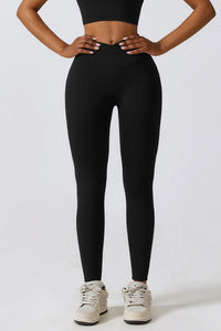 Thumbnail for V-Waistband Sports Leggings - T - 4 COLORS -