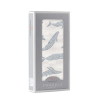 Thumbnail for Newcastle - Blue Shadow Whales Bamboo Swaddle -