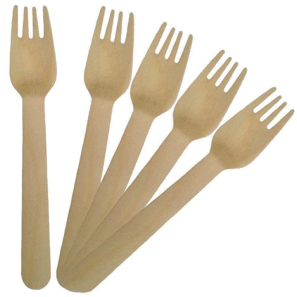 Wooden Disposable sporks - bio degradable - Made from birchwood -