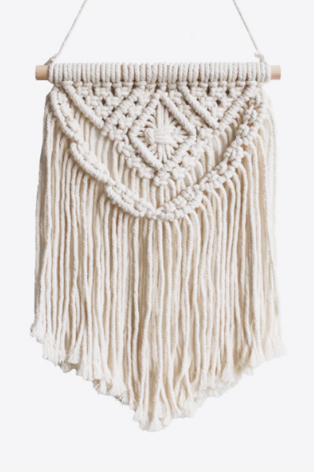 Macrame Fringe Wall Hanging Decor - 25.5" X 15-7" - 17.7" - T - 2 LENGTHS - 2 TASSELS -