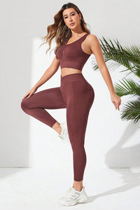 Thumbnail for Ribbed Tank and Active Leggings Set - 2 PCS. - T - 1 COLOR -