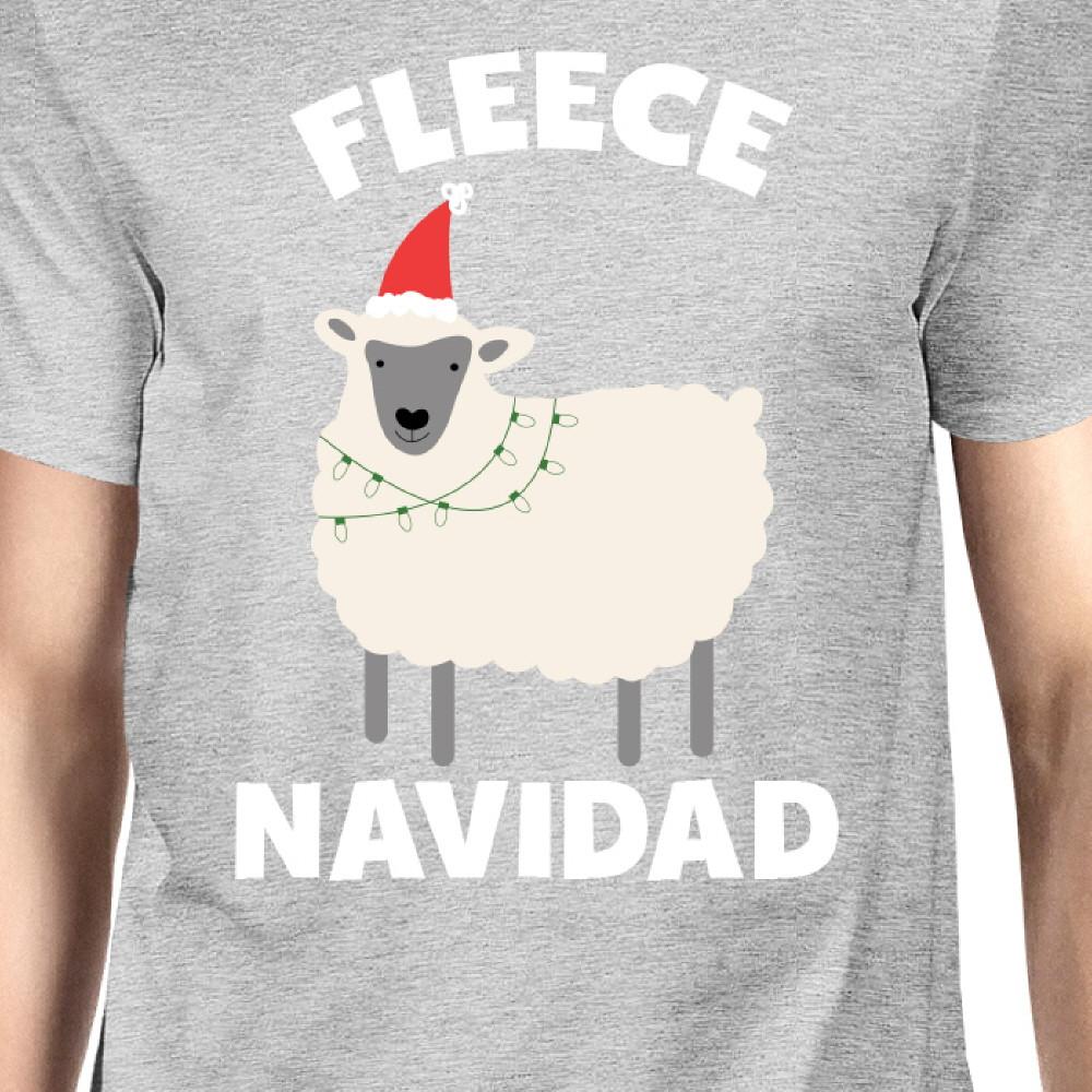 Fleece Navidad Grey Men's Shirt Funny Christmas Graphic Tee - 1 COLOR