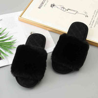 Thumbnail for Faux Fur Open Toe Slippers - T - 5 COLORS -