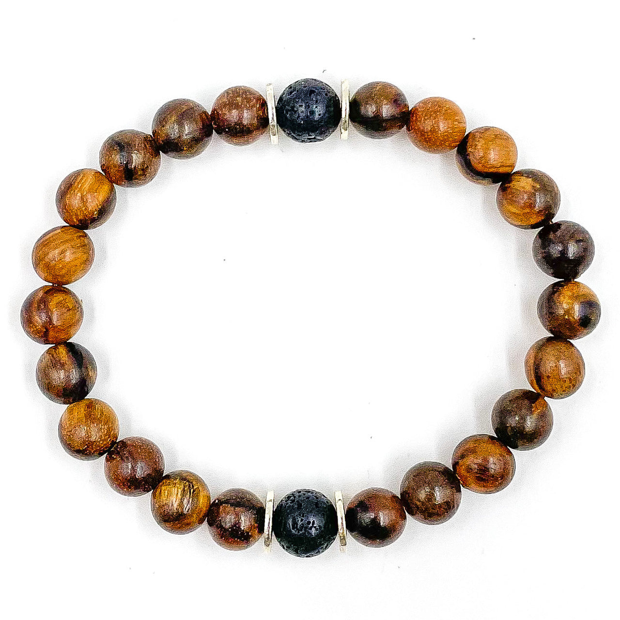 Westland - Dark Sandalwood & Lava Rock Mala Beaded Bracelet -